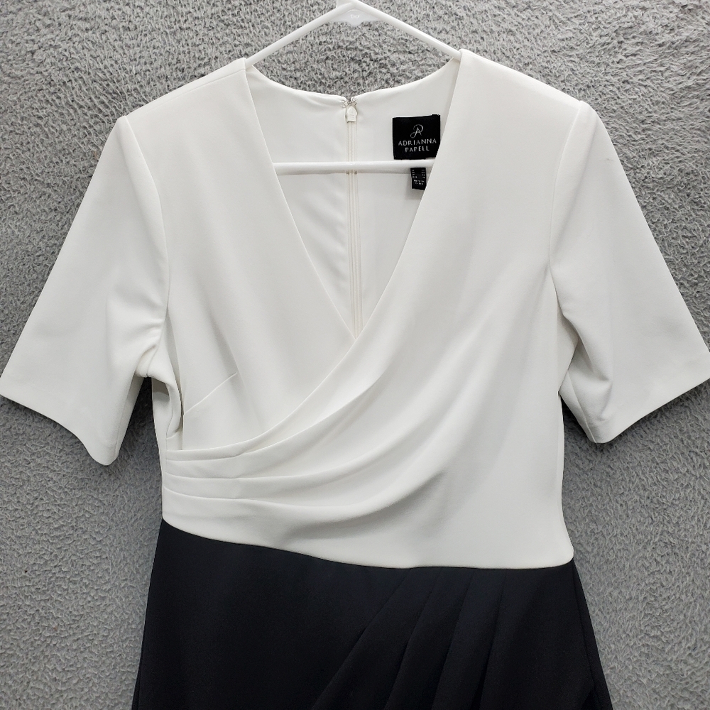 Adrianna Papell White and black Two-Tone Midi Dress - Picture 3 of 12